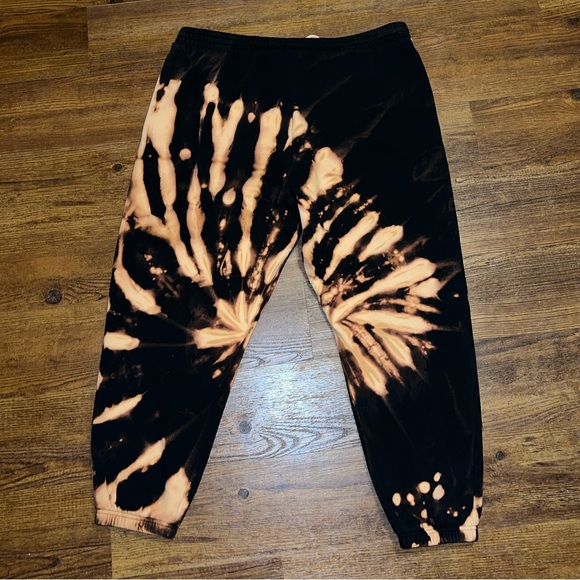Victoria's Secret PINK Black Orange Custom Tie Dye Cozy Cuffed Joggers Size XL - Picture 6 of 10